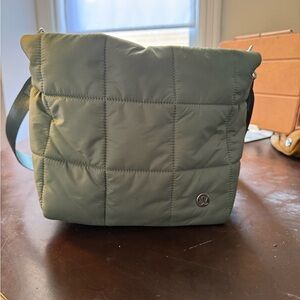 Lululemon Athletica Olive Quilted Messenger Bag